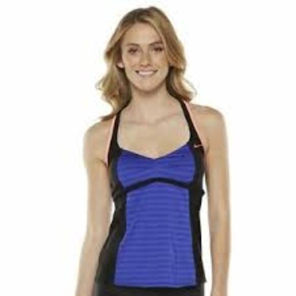 Nike Tankini Swim Top 10 Racerback Striped Athletic Swimsuit Womens Sportswear - Picture 7 of 7